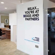 Beggs and partnerss internal wall graphics